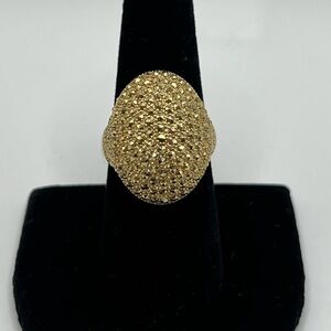 Dallas Prince Gold Vermeil Sterling Silver Marcasite Cocktail Ring Sz 8